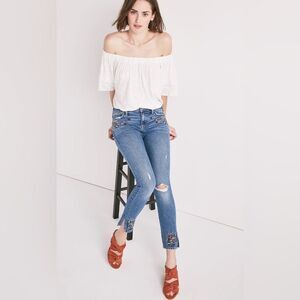 Lucky Brand “Ava” Mid Rise Skinny Jean With Embroidery Sz 8/29